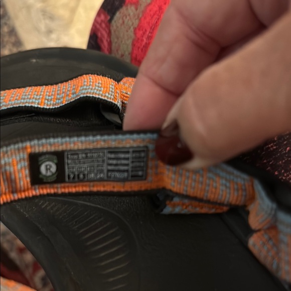 Teva Black and Orange Adventure Sandals - Picture 8 of 9